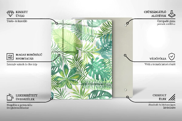 Herd abdeckplatte Aquarell-Boho-Blätter