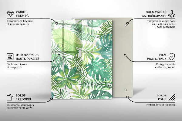 Herd abdeckplatte Aquarell-Boho-Blätter