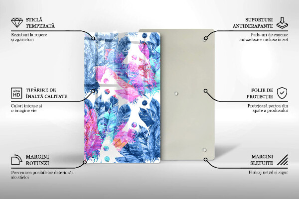 Herd abdeckplatte Federn-Boho-Illustration