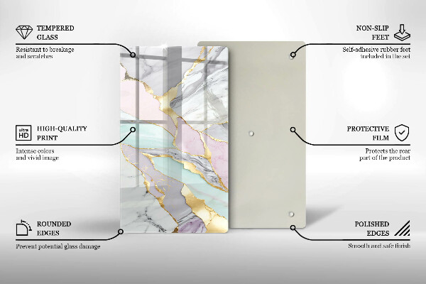 Schutz für induktionskochfeld Pastellmarmor