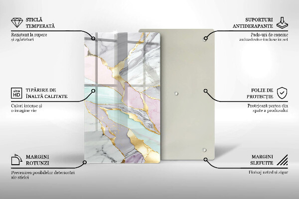 Schutz für induktionskochfeld Pastellmarmor