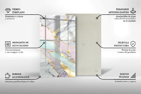 Schutz für induktionskochfeld Pastellmarmor