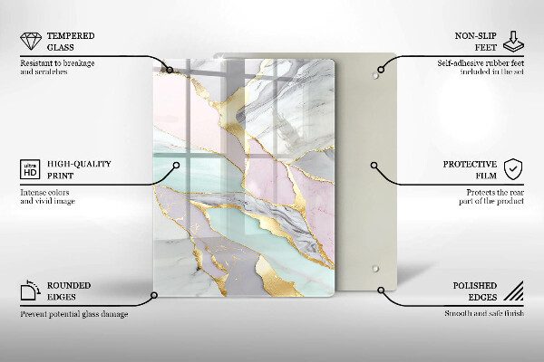 Schutz für induktionskochfeld Pastellmarmor
