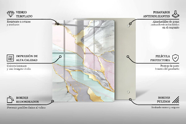 Schutz für induktionskochfeld Pastellmarmor