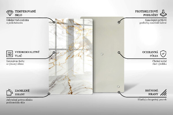 Herd abdeckplatte Heller Marmor mit Gold