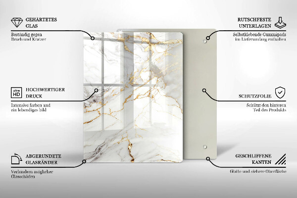 Herd abdeckplatte Heller Marmor mit Gold