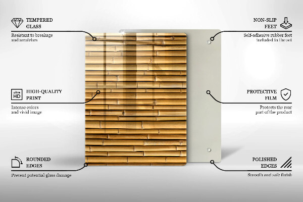 Herd abdeckplatte Natur-Boho-Bambus