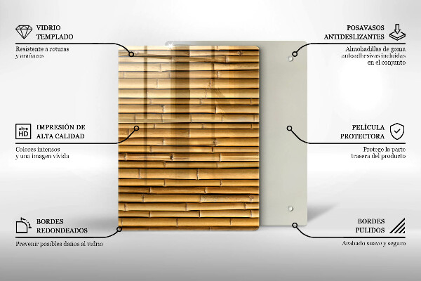 Herd abdeckplatte Natur-Boho-Bambus