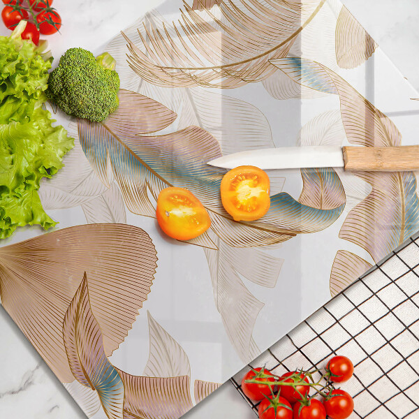 Herd abdeckplatte Boho-Federn und Blätter