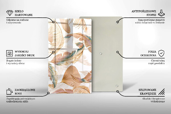 Herd abdeckplatte Boho-Federn und Blätter