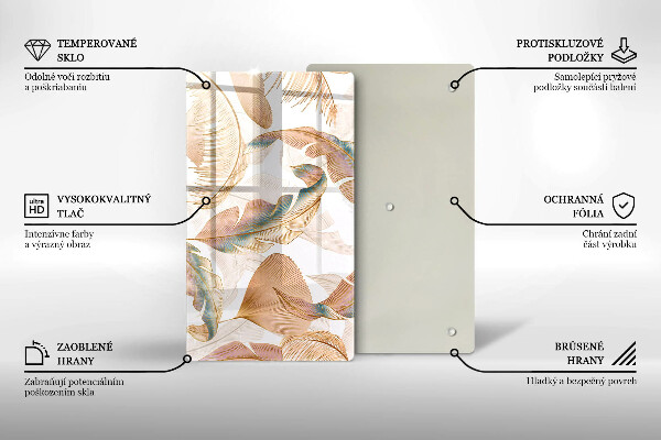 Herd abdeckplatte Boho-Federn und Blätter