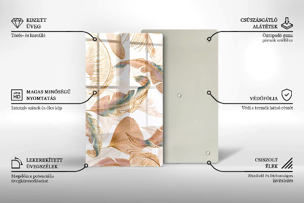 Herd abdeckplatte Boho-Federn und Blätter