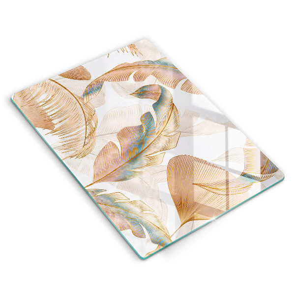 Herd abdeckplatte Boho-Federn und Blätter