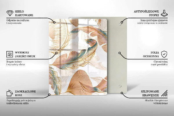 Herd abdeckplatte Boho-Federn und Blätter