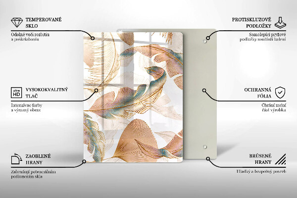 Herd abdeckplatte Boho-Federn und Blätter