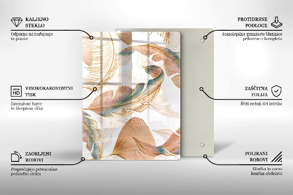 Herd abdeckplatte Boho-Federn und Blätter