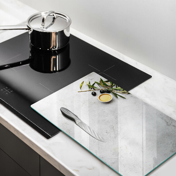 Herd abdeckplatte Oliven auf Beton