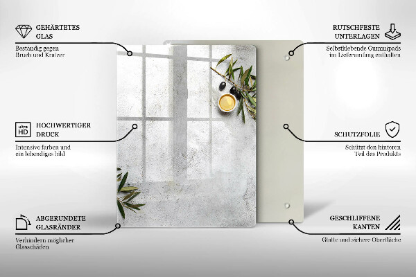 Herd abdeckplatte Oliven auf Beton