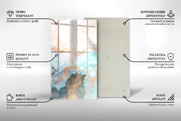 Herd abdeckplatte Marmorabstraktion