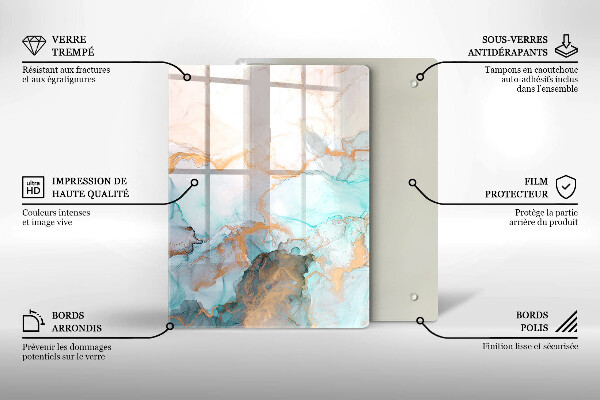 Herd abdeckplatte Marmorabstraktion