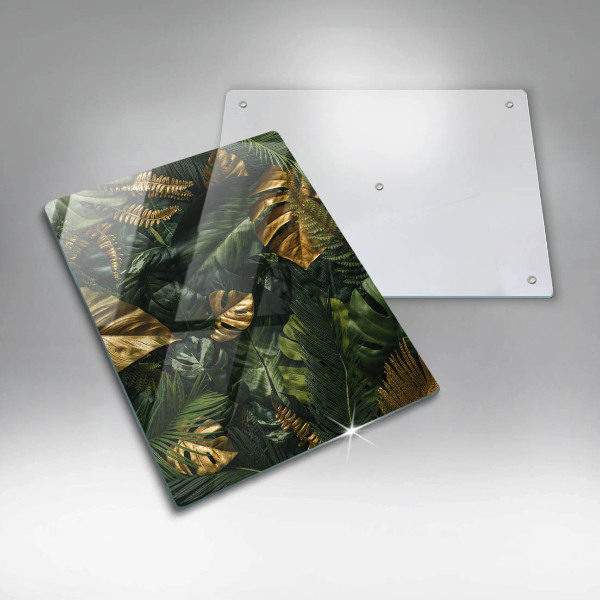 Herd abdeckplatte Goldene Monstera-Blätter