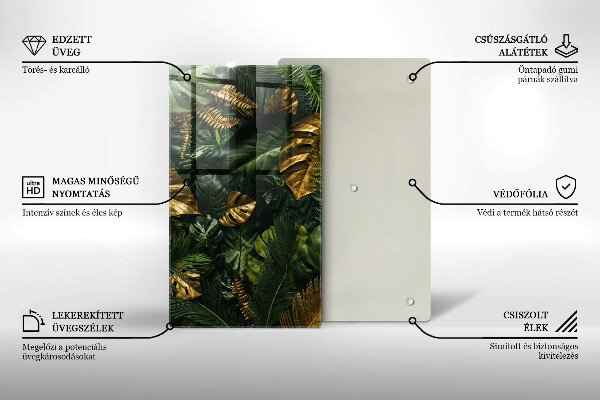 Herd abdeckplatte Goldene Monstera-Blätter