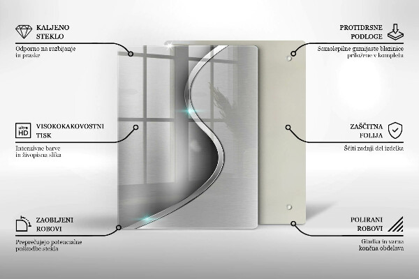 Herd abdeckplatte Abstraktes silbernes Metall
