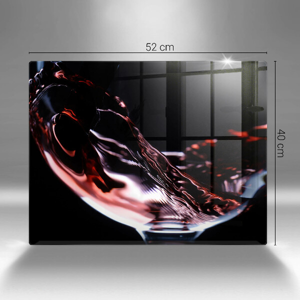 Herdabdeckplatte glas Ein Glas Rotwein