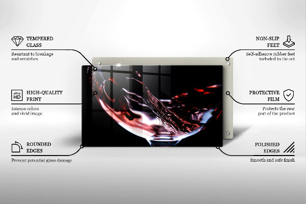 Herdabdeckplatte glas Ein Glas Rotwein