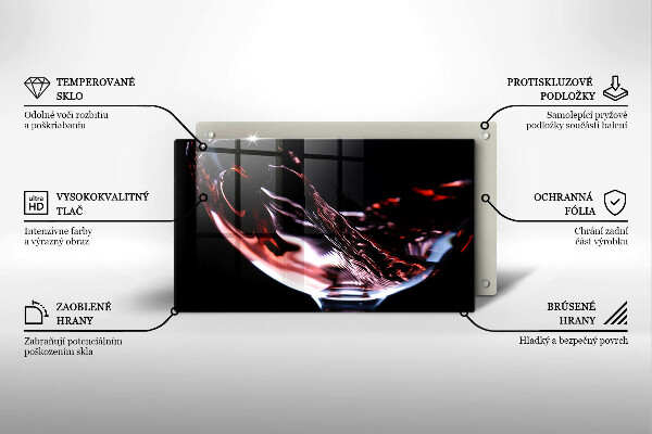 Herdabdeckplatte glas Ein Glas Rotwein