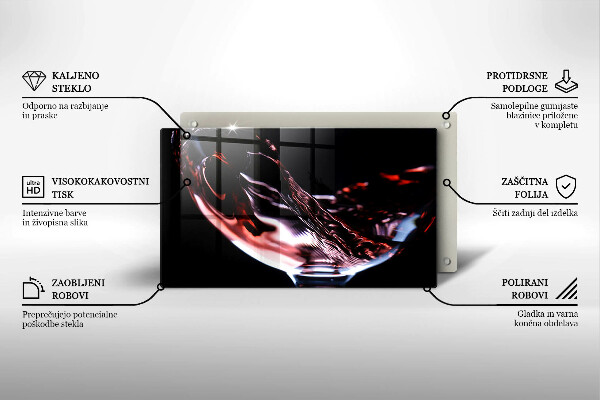 Herdabdeckplatte glas Ein Glas Rotwein