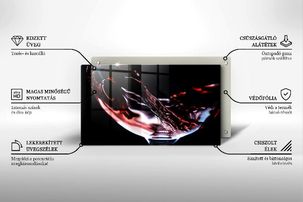 Herdabdeckplatte glas Ein Glas Rotwein