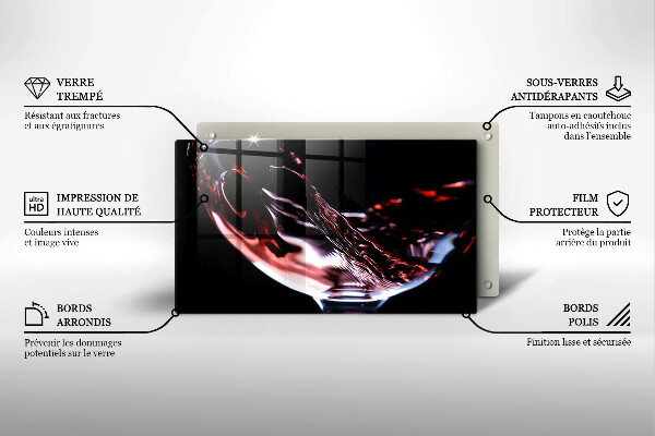 Herdabdeckplatte glas Ein Glas Rotwein