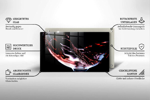 Herdabdeckplatte glas Ein Glas Rotwein