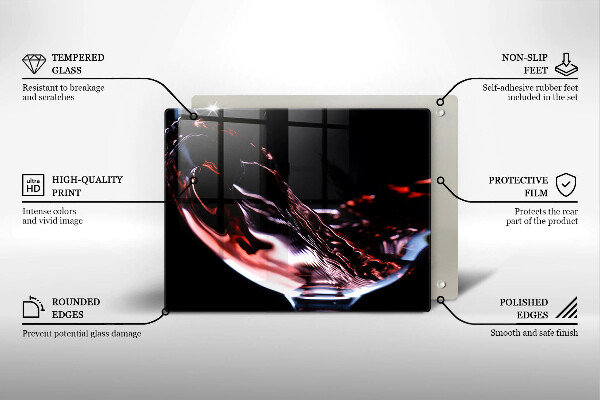Herdabdeckplatte glas Ein Glas Rotwein