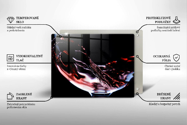 Herdabdeckplatte glas Ein Glas Rotwein
