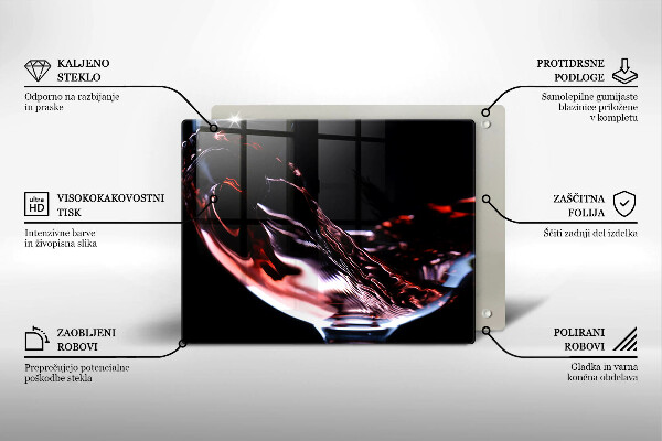 Herdabdeckplatte glas Ein Glas Rotwein