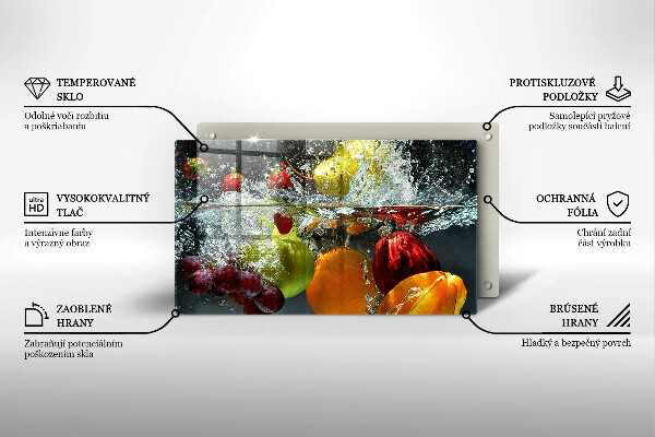 Herdabdeckplatte glas Saftige Frucht in Wasser