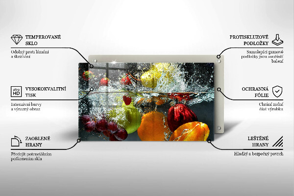 Herdabdeckplatte glas Saftige Frucht in Wasser