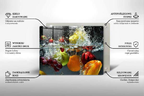 Herdabdeckplatte glas Saftige Frucht in Wasser