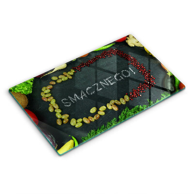 Herdabdeckplatte glas Smacznego!