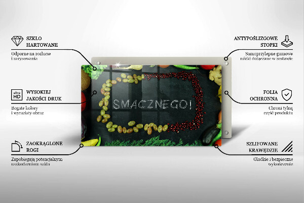 Herdabdeckplatte glas Smacznego!