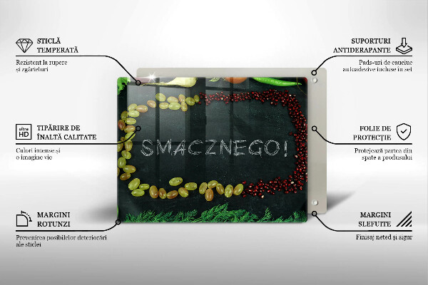 Herdabdeckplatte glas Smacznego!