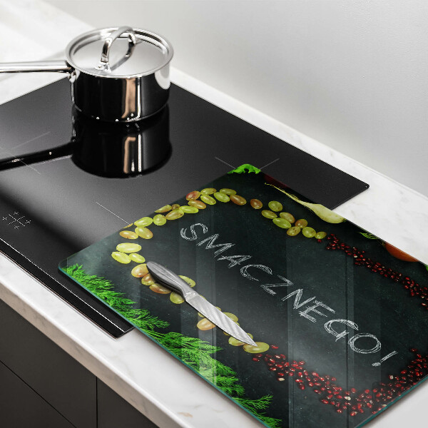 Herdabdeckplatte glas Smacznego!