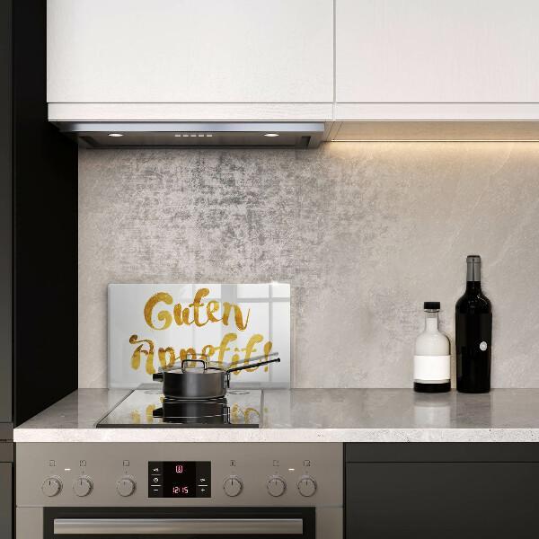 Herdabdeckplatte glas Guten Appetit!