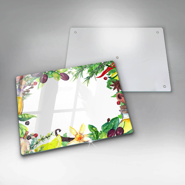Herdabdeckplatte glas Bemaltes Essen