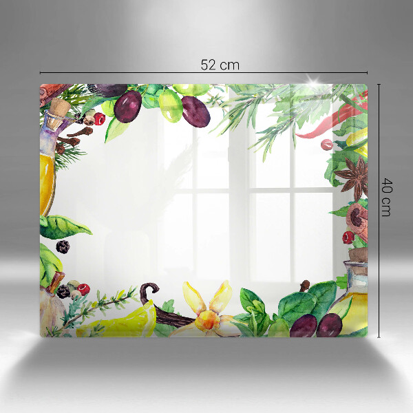 Herdabdeckplatte glas Bemaltes Essen