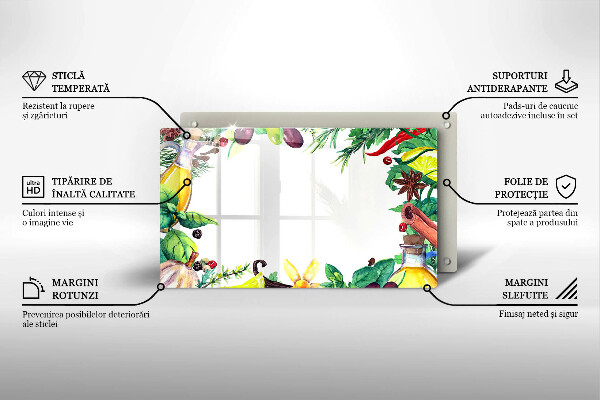 Herdabdeckplatte glas Bemaltes Essen