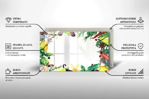 Herdabdeckplatte glas Bemaltes Essen