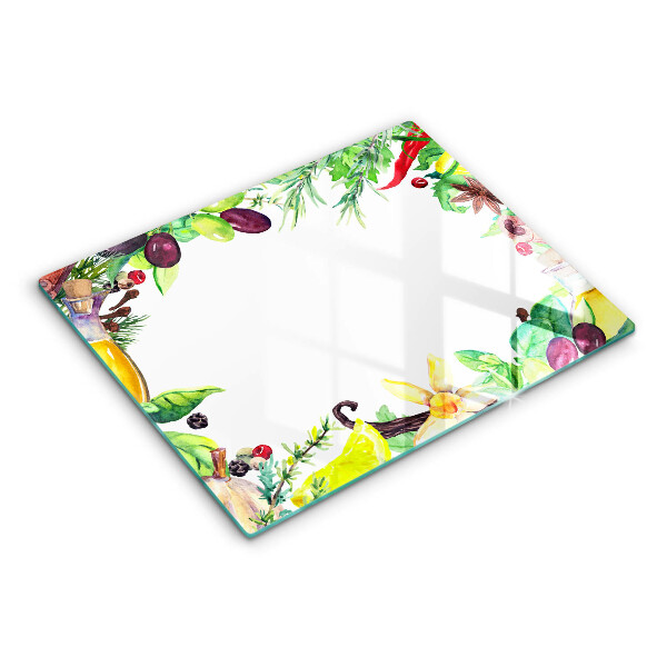 Herdabdeckplatte glas Bemaltes Essen